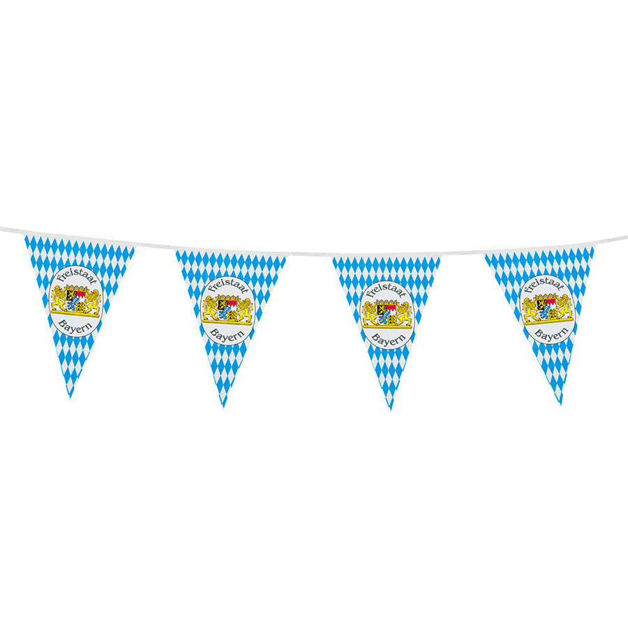 Oktoberfest Girlande – Boland Freistaat Bayern 4m Blau-Weiss Polyester – Produktansicht