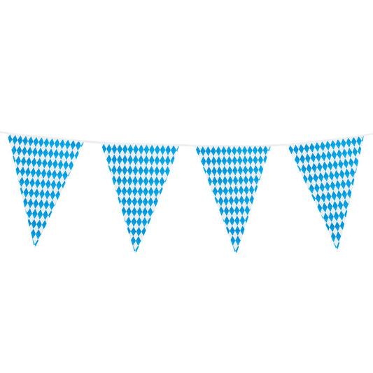 Boland Oktoberfest Riesen Wimpelkette – 8m Blau-Weiß Polyester - Fasnacht24.ch