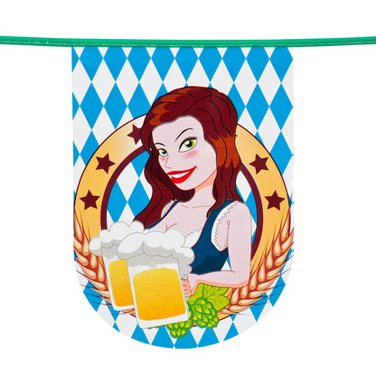 Oktoberfest Wimpelkette – Boland 8m Polyester Beerparty Deko – Rückansicht