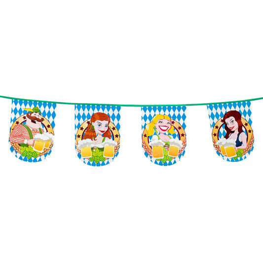 Oktoberfest Wimpelkette – Boland 8m Polyester Beerparty Deko - Fasnacht24.ch