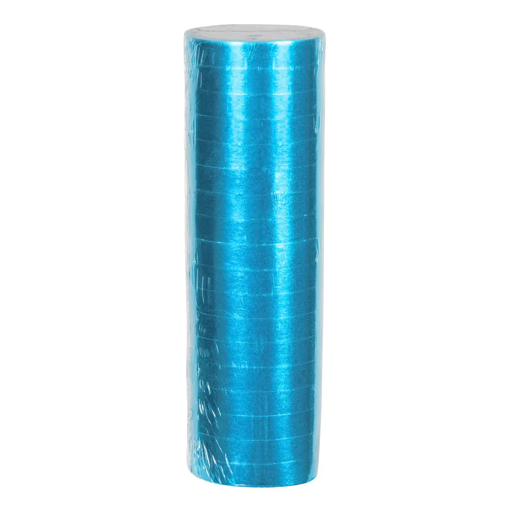 Metallisch blaue Papier-Luftschlangen, 4 Meter lang, für festliche Dekoration.