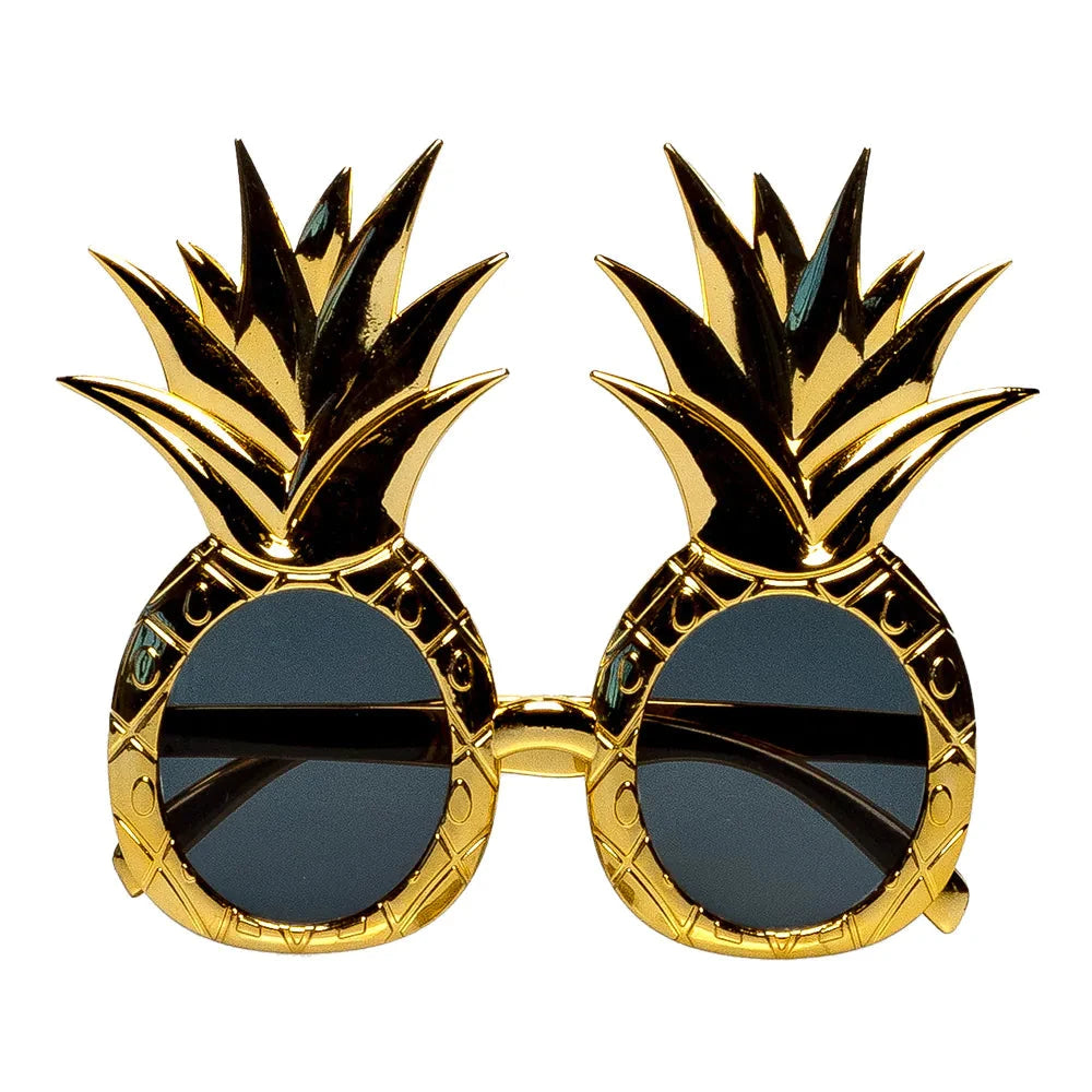 Goldene Sonnenbrille mit Ananas-Motiv, UV400, im limitierten Design von Boland.