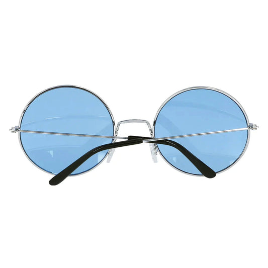 Boland Hippie Partybrille mit übergroßen runden blauen Gläsern aus leichtem Kunststoff.