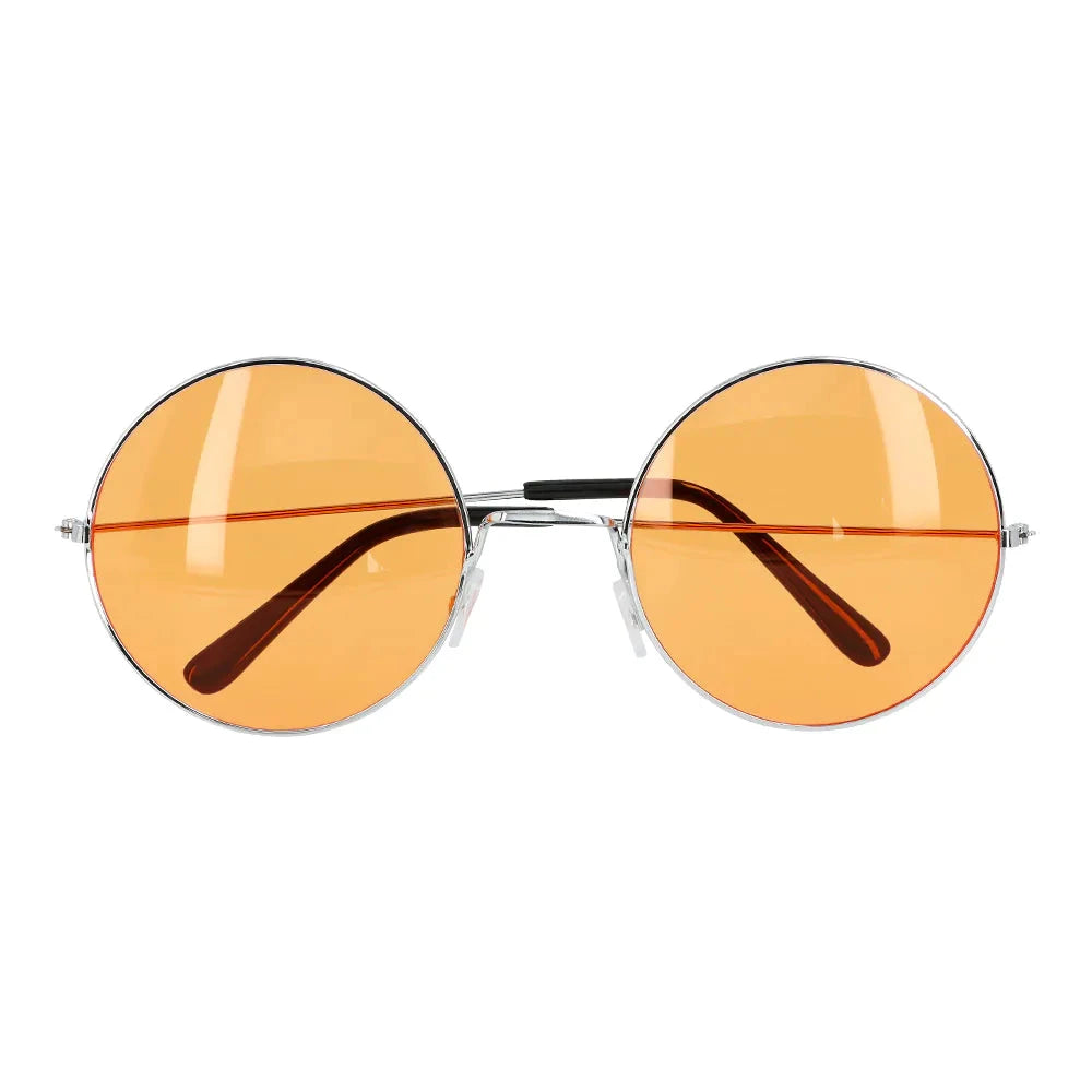 Retro orangefarbene XL Sonnenbrille mit runden Gläsern und UV400 Schutz von Boland