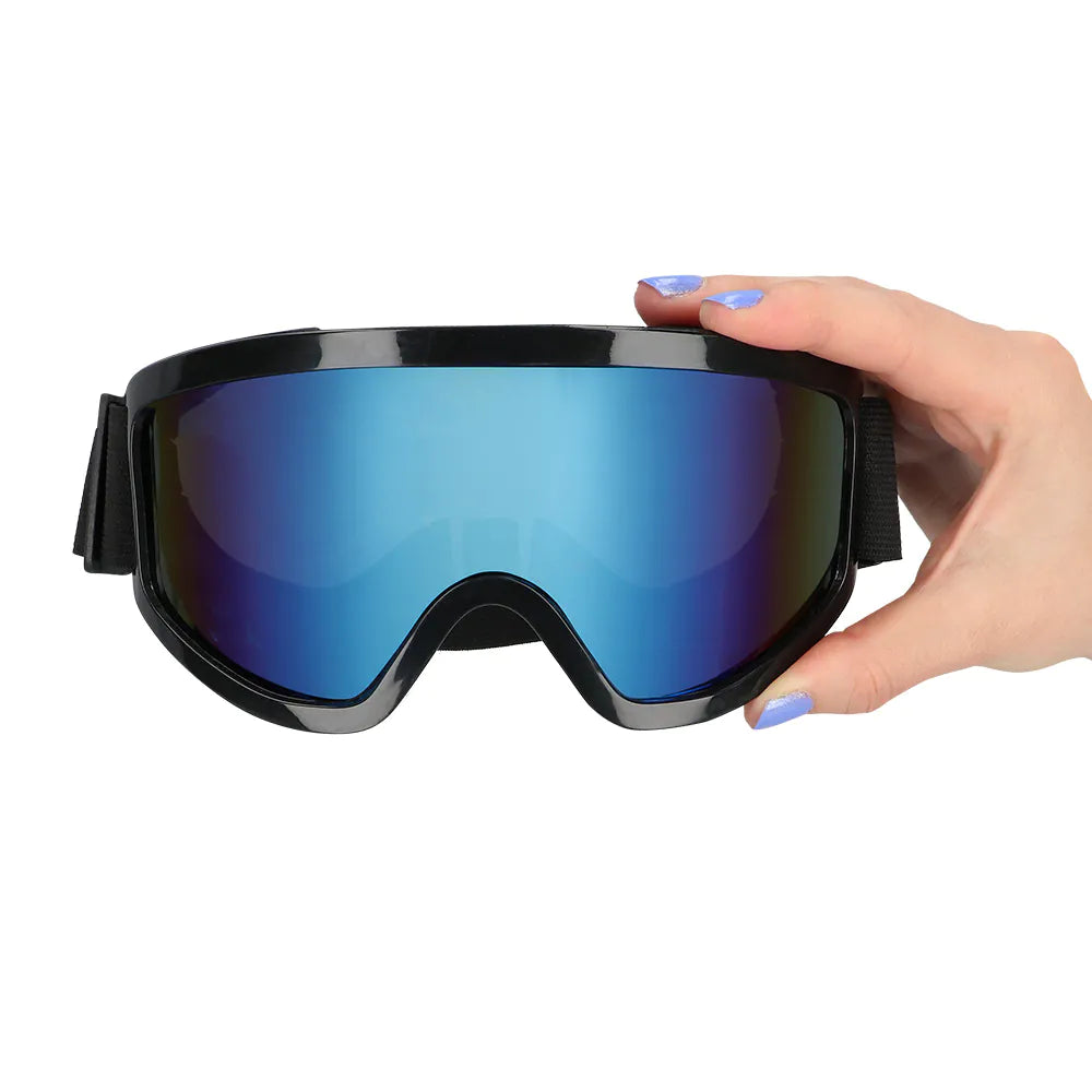 Boland Party-Ski-Goggles mit mattem schwarzen Rahmen und retro verspiegelten Linsen.