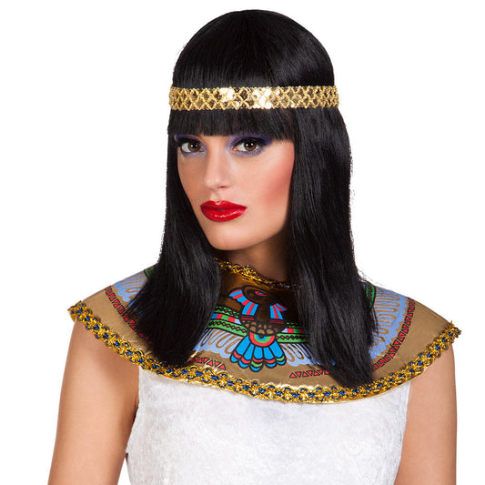 Boland Cleopatra Perücke mit Goldenem Stirnband – Synthetische Bob-Frisur - Fasnacht24.ch