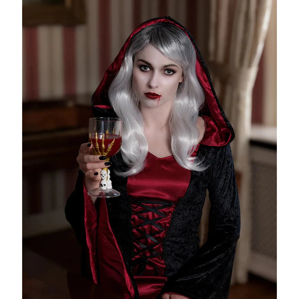 Boland Vampiresse Grau Lang Kunsthaar Perücke – Halloween Cosplay - Fasnacht24.ch