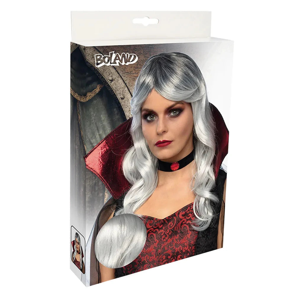 Boland Vampiresse Grau Lang Kunsthaar Perücke – Halloween Cosplay - Fasnacht24.ch