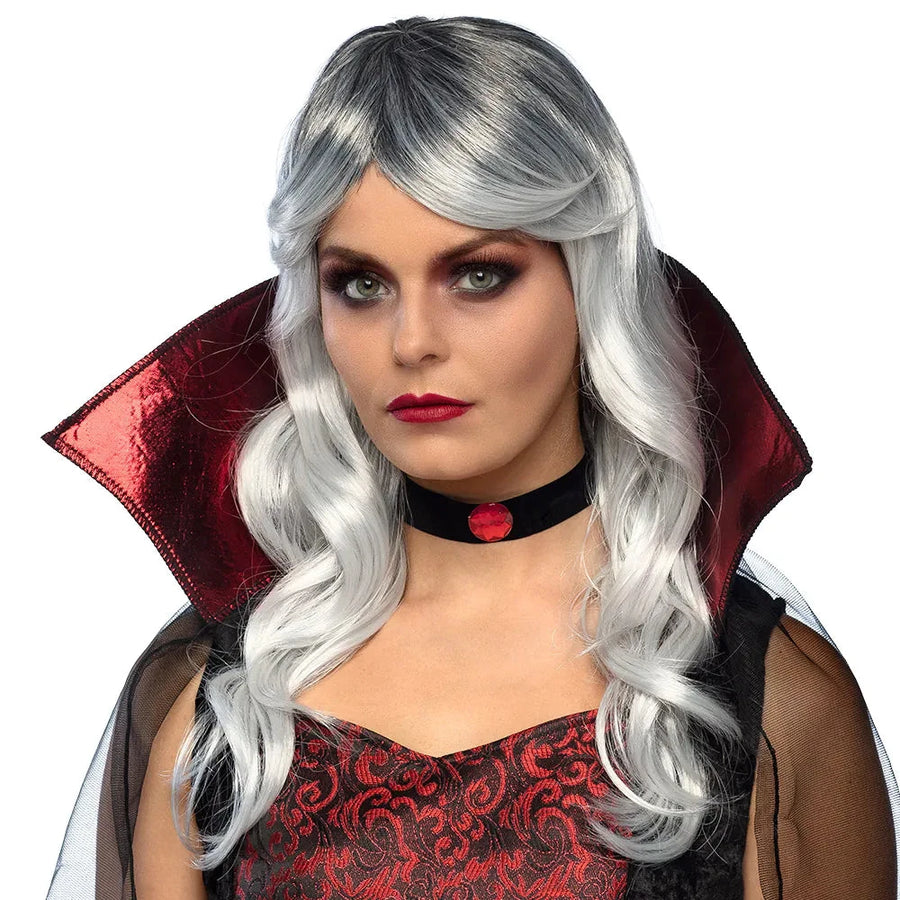 Boland Vampiresse Grau Lang Kunsthaar Perücke – Halloween Cosplay - Fasnacht24.ch