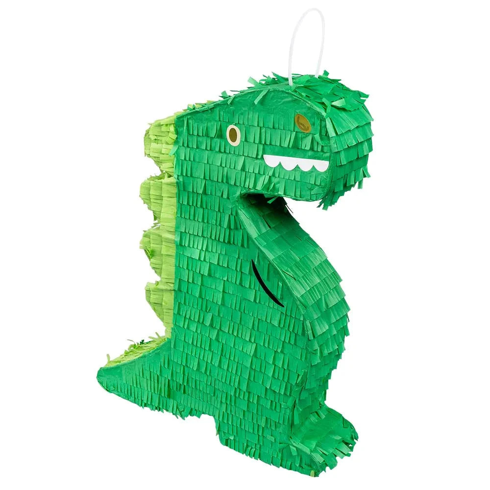 Grüne Dinosaurier-Piñata aus Pappe, 43 cm, mit Aufhängeschlaufe für Kinderparty-Spiel