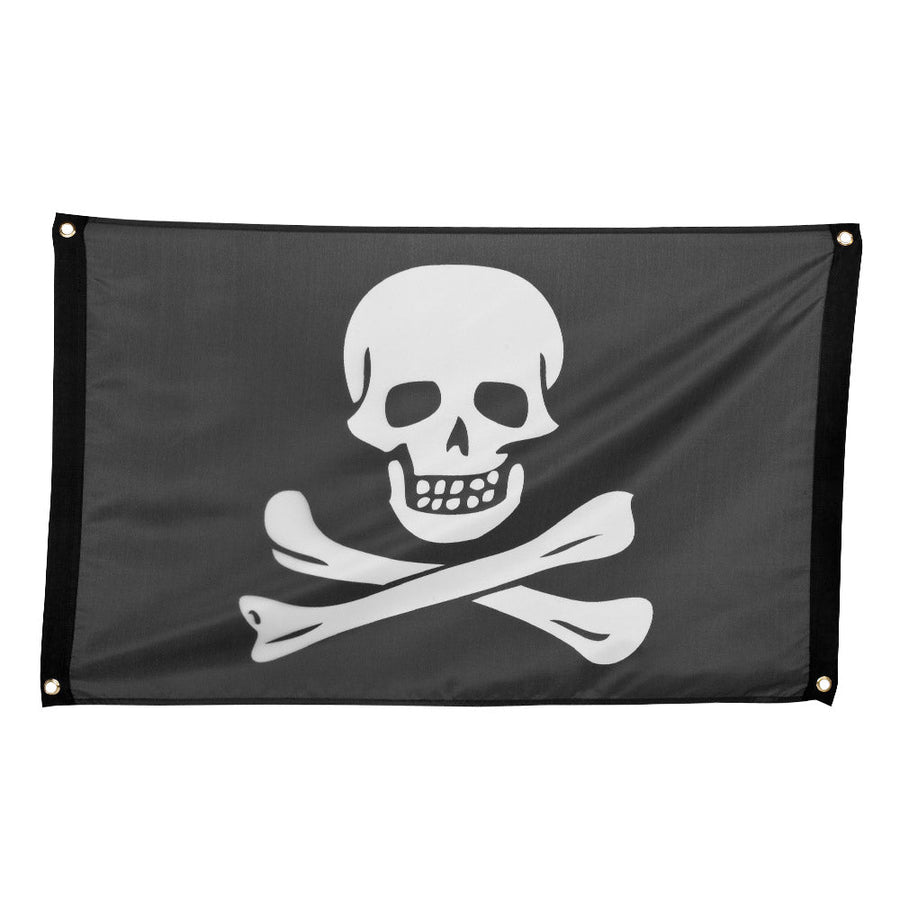 Piratenflagge Boland Schwarz-Weiss 90x60cm Mit Ösen – Polyester - Fasnacht24.ch