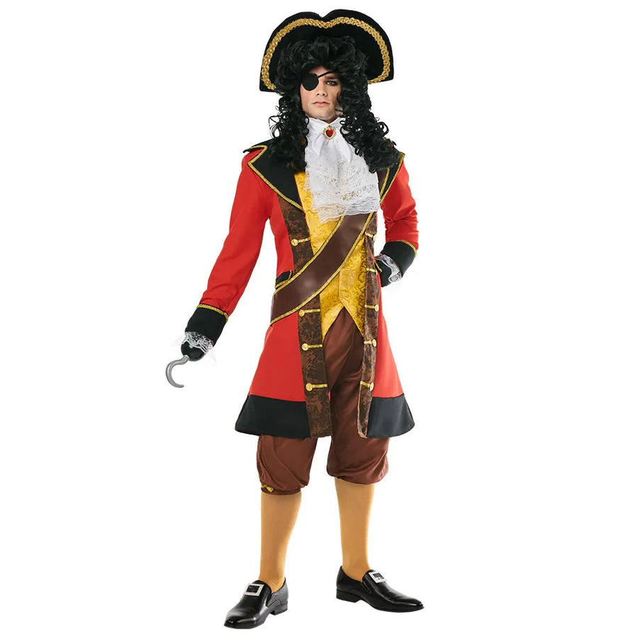Boland Piraten Kostüm Captain Lakehoff – Herren 6-Teile-Set Rot-Schwarz - Fasnacht24.ch