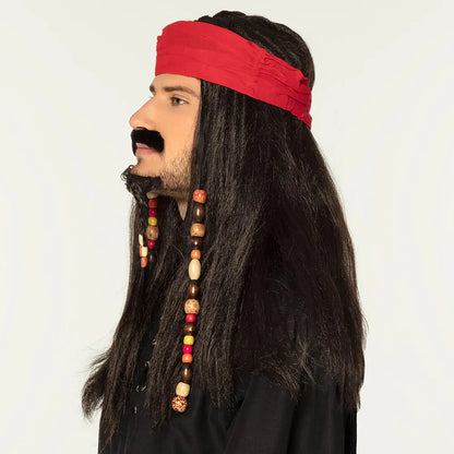 Boland Piraten Perücke Tobias – Braune Perücke mit Bandana & Bart - Fasnacht24.ch