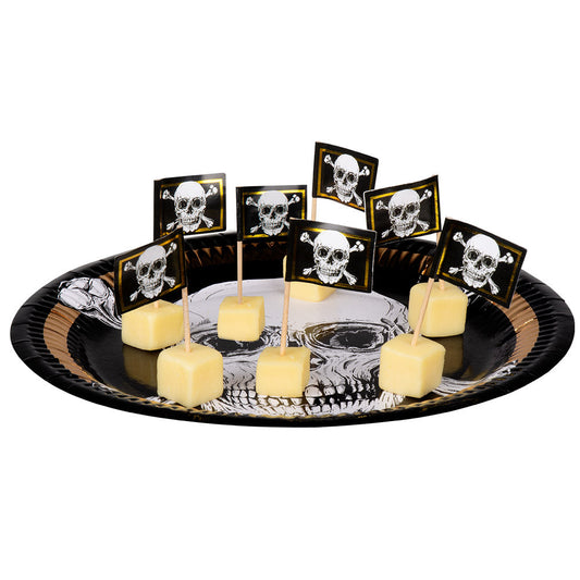 Boland Snack Picks – 24er Pack Piratenflagge Schwarz Gold - Fasnacht24.ch