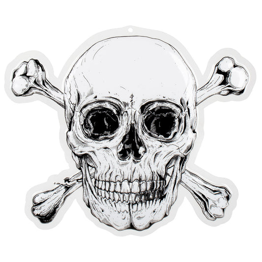 Boland Jolly Roger Piraten Wanddeko – Kunststoff 50x42 cm - Fasnacht24.ch