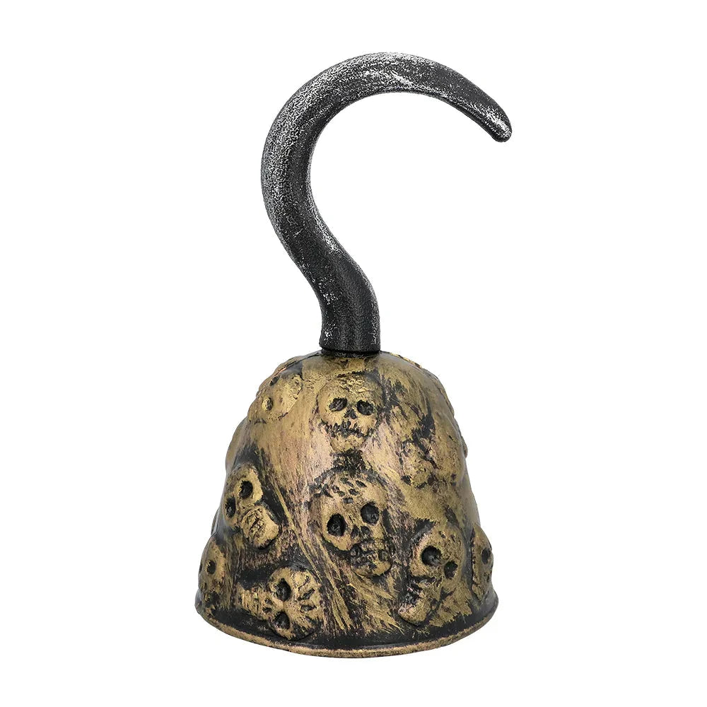 Leichter Piratenhaken aus Kunststoff mit Totenkopf-Motiv und verstellbarer Manschette