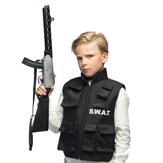 Boland Polizei Spielzeuggewehr aus robustem ABS, 67 cm lang, mit Visier und griffigem Griff.