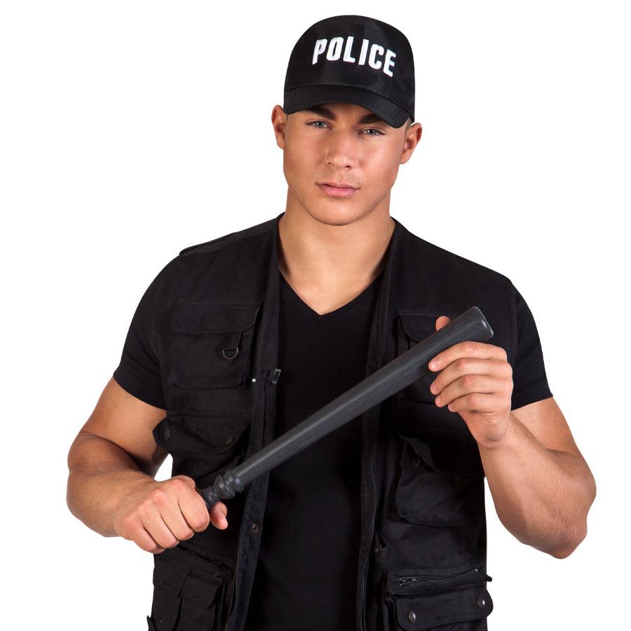 Polizeischlagstock Boland 50 cm Schwarz Kunststoff Baton Fasnacht24.ch – Detailansicht