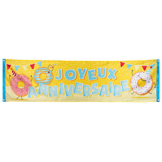 Boland Polyester Donut Banner – Joyeux Anniversaire 50x180 cm - Fasnacht24.ch