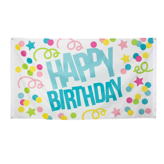 Happy Birthday Flag – Boland Polyester Party Dekoration 90x150cm - Fasnacht24.ch