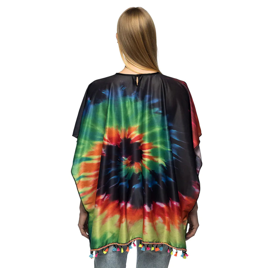 Hippie Poncho Unisex – Boland Festival Kostüm Mit Retro Muster & Fransen - Fasnacht24.ch