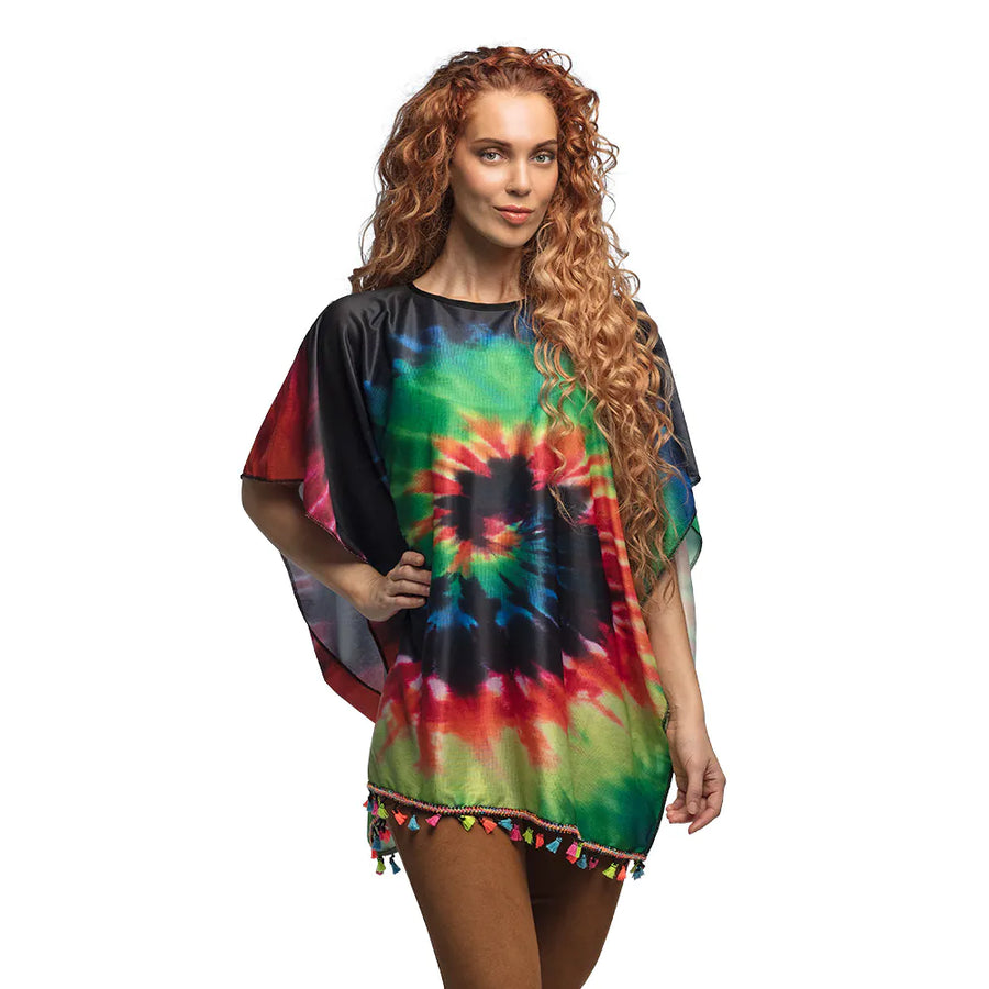 Hippie Poncho Unisex – Boland Festival Kostüm Mit Retro Muster & Fransen - Fasnacht24.ch