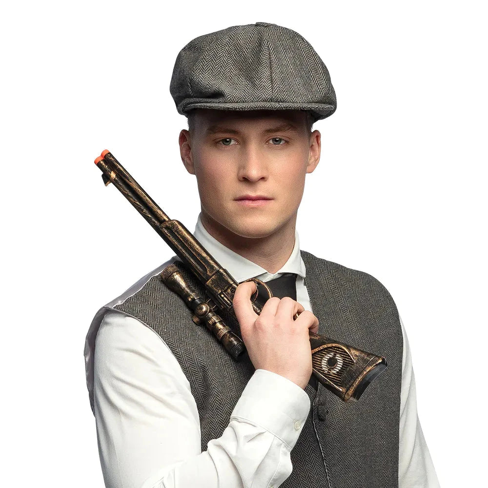 Retro Spielzeug Gewehr in zwei Farben, 50 cm lang, ideal für Kostümpartys der 1920er Jahre.