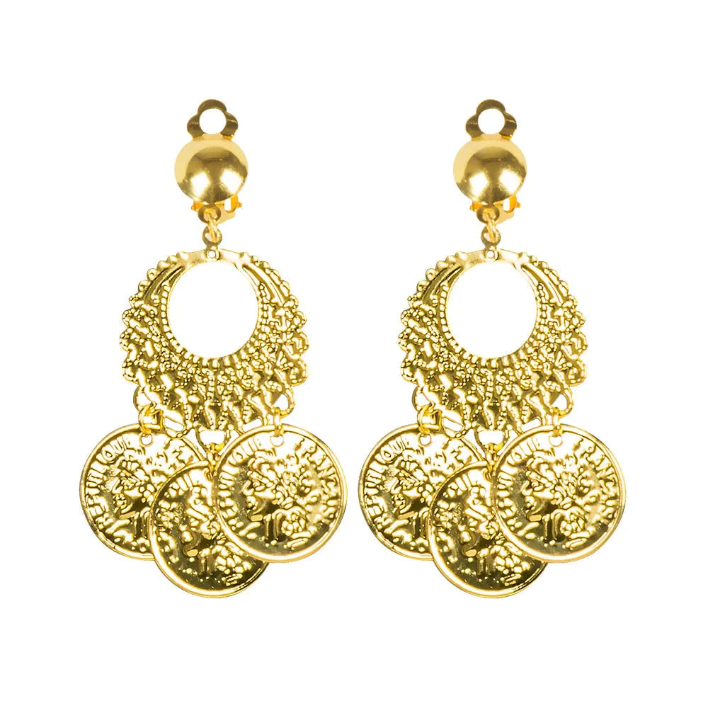 Goldenes Halsketten- und Ohrring-Set mit 18K Vergoldung, elegant und glänzend gestaltet