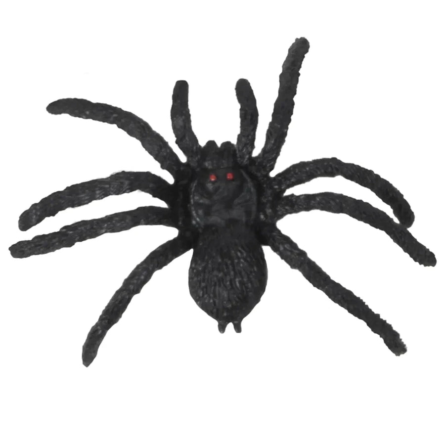 Boland 12-Teilige Gummi Spinnen – Realistische Schwarze Halloween Deko - Fasnacht24.ch