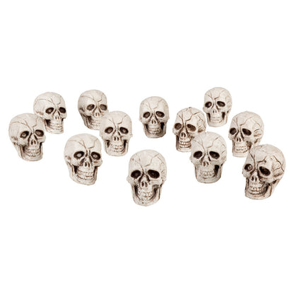 Boland Halloween Dekoration – Set 12 Mini Schädel 4x3cm Weiß - Fasnacht24.ch