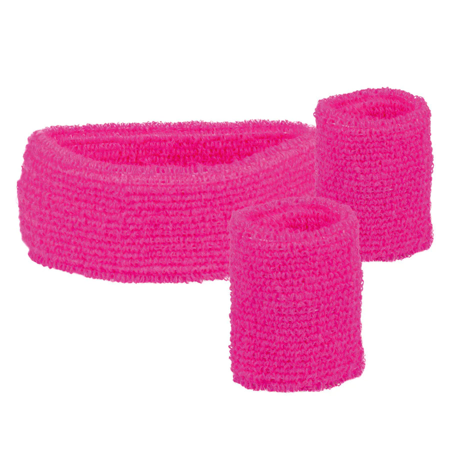 Schweißband Neon Pink – Boland 3er-Pack Baumwoll-Mischung Fitness - Fasnacht24.ch