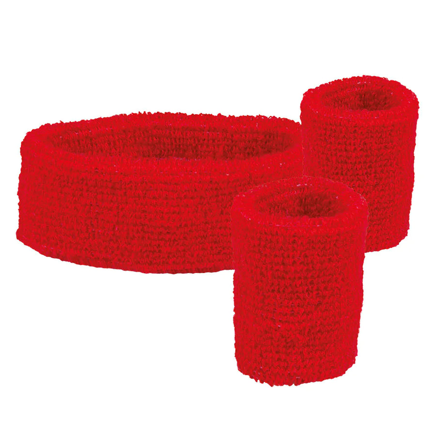 Schweißbänder 3er-Pack – Boland Rote Baumwolle Terry Wristbands - Fasnacht24.ch