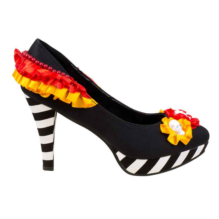 Boland Day of the Dead High Heel Schuhe Schwarz-Weiss aus italienischem Leder – Detailansicht