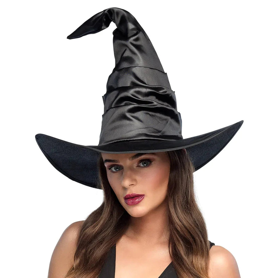 Hexenhut Schwarz Satin – Boland Salina Halloween Kostüm Accessoire - Fasnacht24.ch