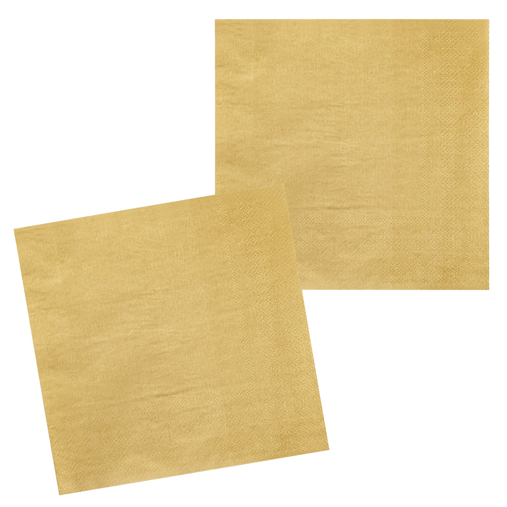 Goldene Boland Servietten – 12er Pack 33x33 cm Metallic Stoff - Fasnacht24.ch