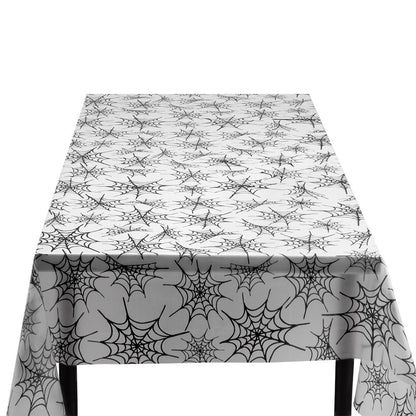 Halloween Spinnennetz Tischdecke Weiss 135x275 cm – Boland Polyester – Produktansicht