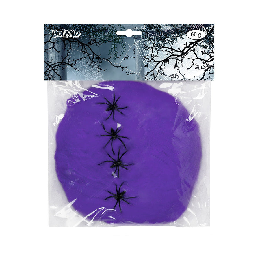 Boland UV-Reaktives Lila Spinnennetz – 60g Halloween Dekoration - Fasnacht24.ch