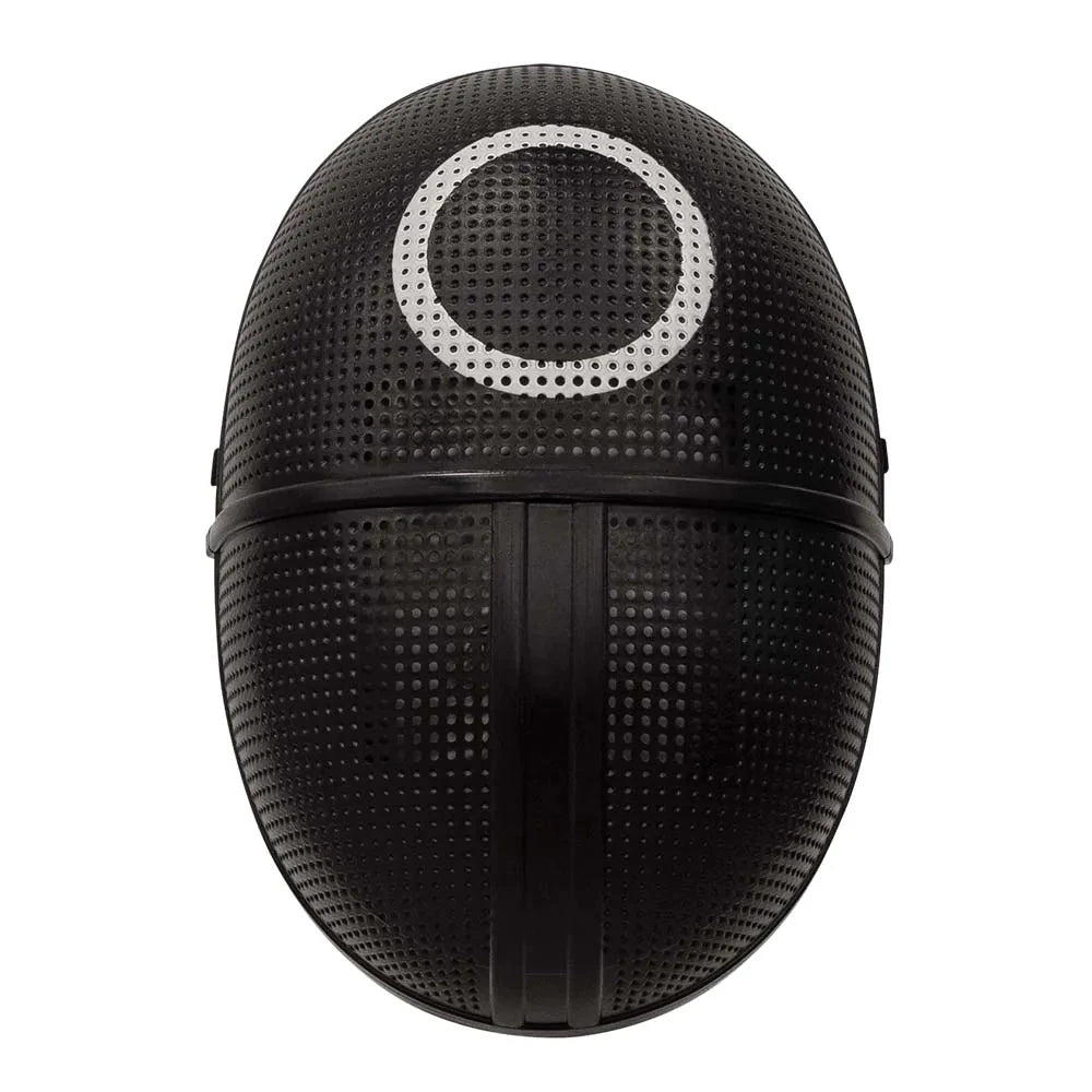 Schwarze Maske mit Kreisdesign für Squid Game, aus leichtem ABS mit elastischem Band.