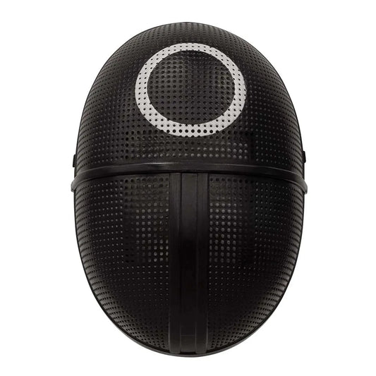 Schwarze Maske mit Kreisdesign für Squid Game, aus leichtem ABS mit elastischem Band.