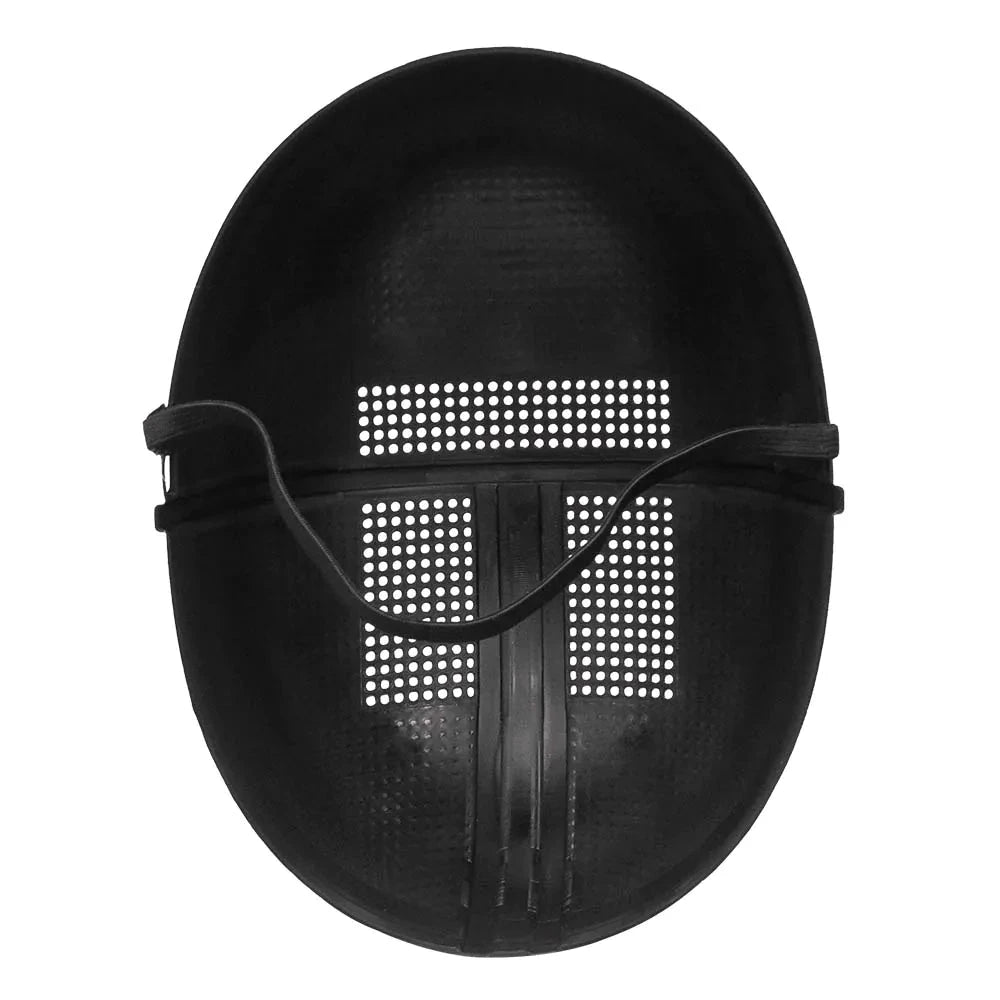 Mattschwarze Squid Game Maske mit quadratischer Front und verstellbarem Gummiband für Erwachsene