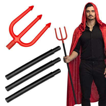 Dreizack Teufel Prop – Boland 112cm Roter Kunststoff 4-Teilig - Fasnacht24.ch