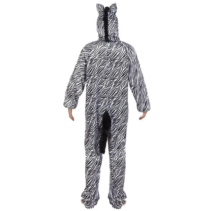 Plüschoverall Zebra Kostüm – Boland Hooded Jumpsuit Für Erwachsene - Fasnacht24.ch