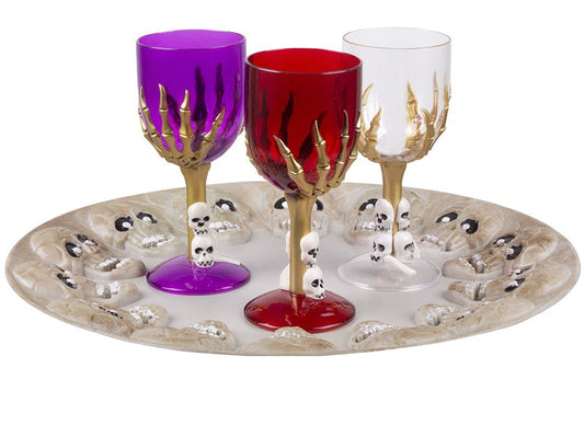 Totenkopf Serviertablett 38x40cm – Boland Halloween MDF Tablett - Fasnacht24.ch