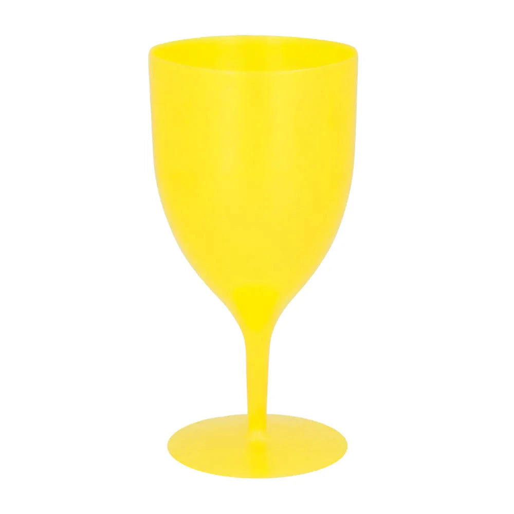 Wiederverwendbarer Trinkbecher in leuchtendem Gelb, 350 ml, aus Polypropylen.