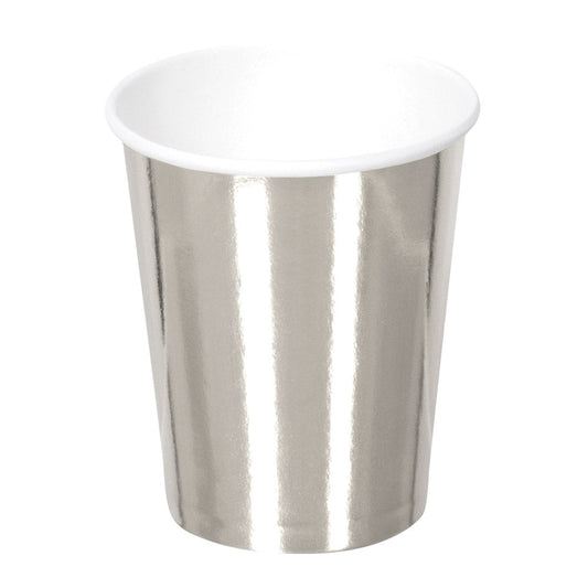Einweg Trinkbecher Silber 250ml – Boland 6er Pack Karton - Fasnacht24.ch