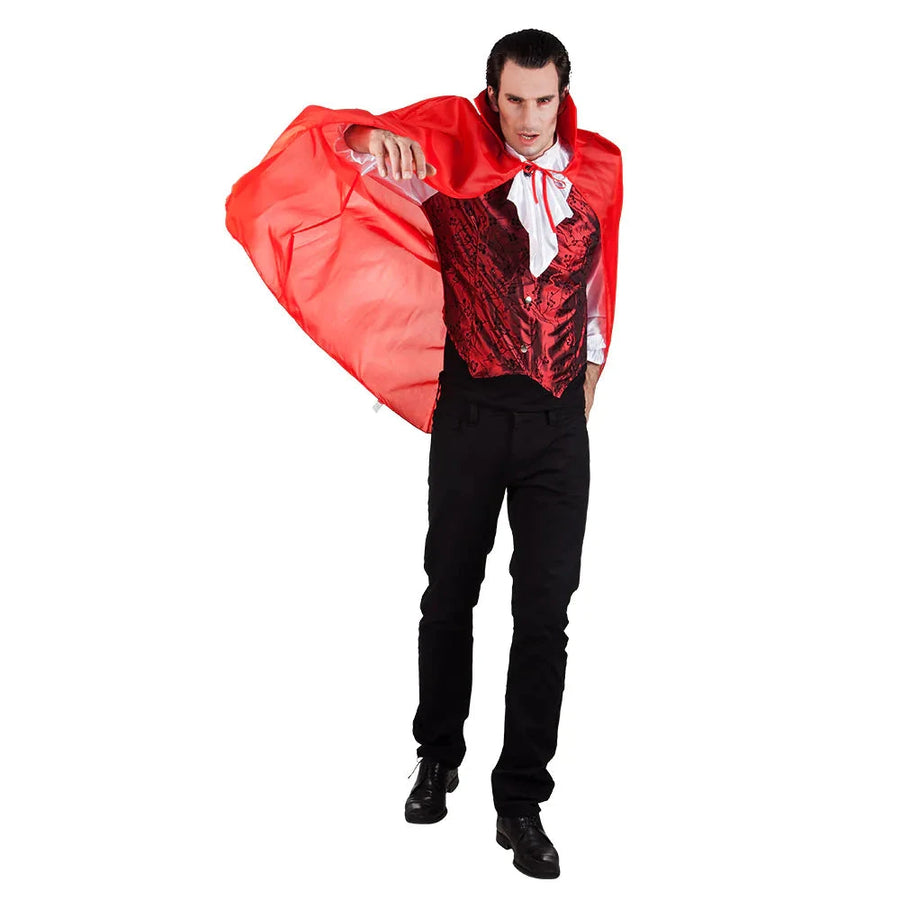 Boland Vampirumhang Bloodlust – Roter Satin, Stehkragen, 120 cm - Fasnacht24.ch