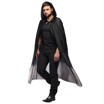 Boland Kapuzen-Umhang – Schwarz/Grau Verlauf – 170 cm Polyester - Fasnacht24.ch