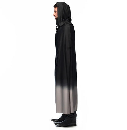 Boland Kapuzen-Umhang – Schwarz/Grau Verlauf – 170 cm Polyester - Fasnacht24.ch