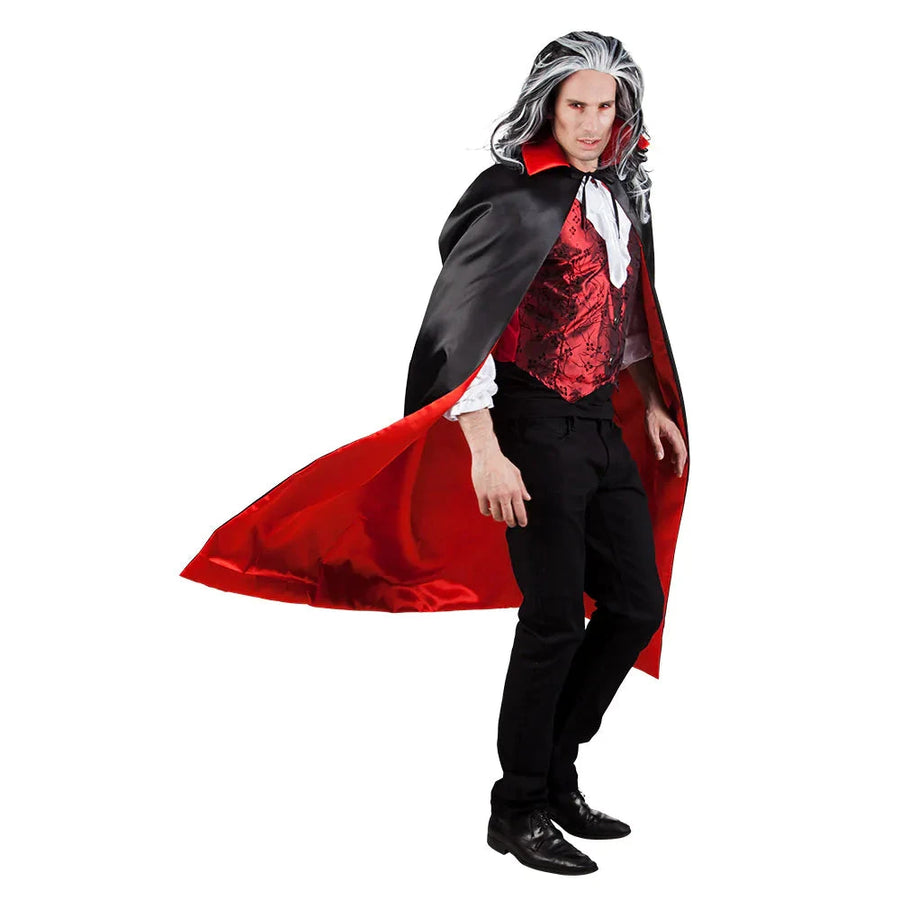 Boland Umhang Sundown Reversibel – Schwarz/Rot Mit Stehkragen - Fasnacht24.ch