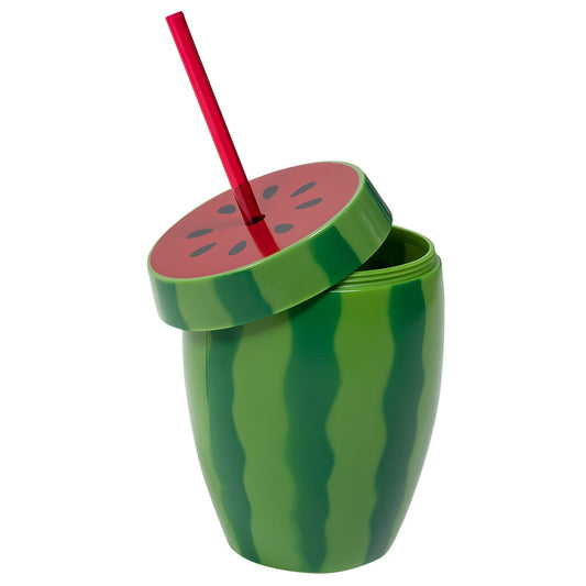 Boland Wassermelone Trinkbecher mit Strohhalm – 900ml Tritan - Fasnacht24.ch